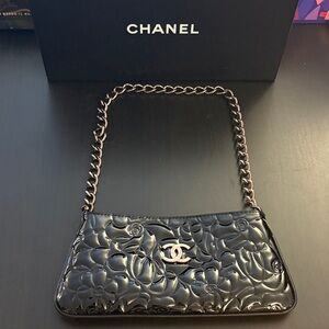 Chanel Black Embossed Shoulder Bag